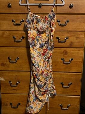 Floral Spaghetti-Strap Midi Dress in Multi Floral